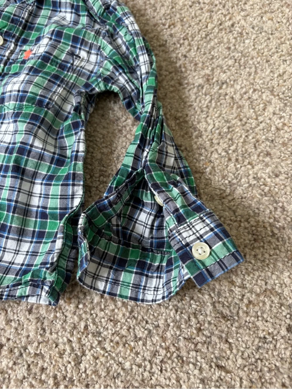 Carter's Boys' Plaid Button-Up Shirt, Size 18 Months, Long Sleeve, Collared